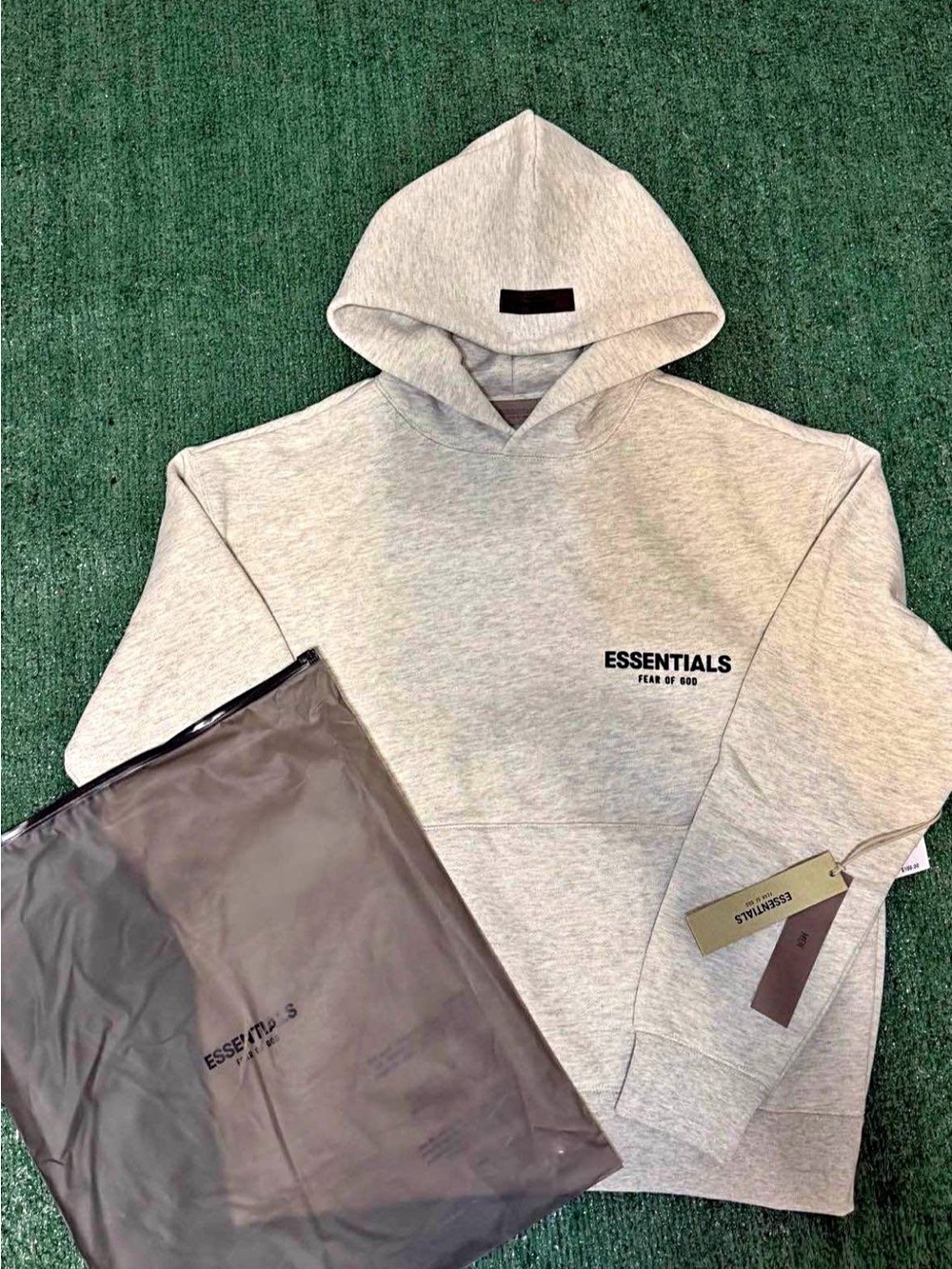 Fear of God ESSENTIALS Light Gray Logo Hoodie